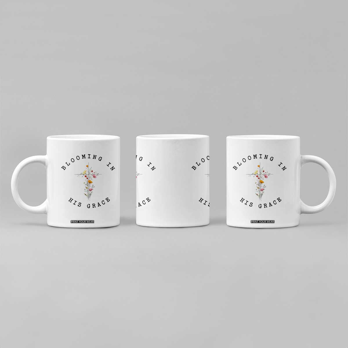 Blooming in His Grace Coffee Mug Boho Wildflower Christian Faith TS14 Print Your Wear