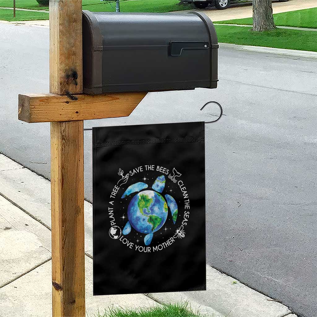 Earth Day Sea Turtle Garden Flag Save Bees Plant Trees Clean Seas Environmentalist TS14 Print Your Wear