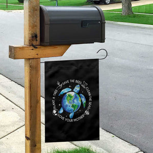 Earth Day Sea Turtle Garden Flag Save Bees Plant Trees Clean Seas Environmentalist TS14 Print Your Wear