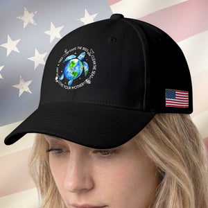 Earth Day Sea Turtle Baseball Cap Save Bees Plant Trees Clean Seas Environmentalist TS14 Print Your Wear