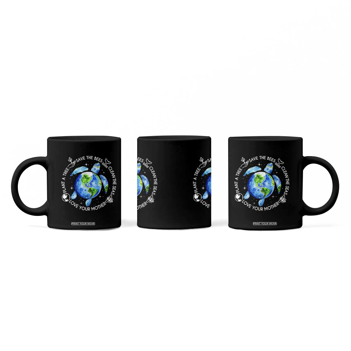 Earth Day Sea Turtle Coffee Mug Save Bees Plant Trees Clean Seas Environmentalist TS14 Print Your Wear