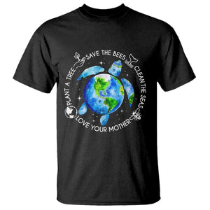 Earth Day Sea Turtle T Shirt Save Bees Plant Trees Clean Seas Environmentalist TS14 Black Print Your Wear