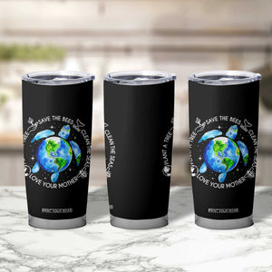 Earth Day Sea Turtle Tumbler Cup Save Bees Plant Trees Clean Seas Environmentalist TS14 Print Your Wear