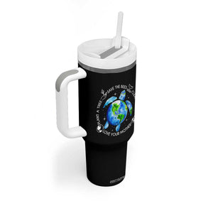 Earth Day Sea Turtle Tumbler With Handle Save Bees Plant Trees Clean Seas Environmentalist TS14 Print Your Wear