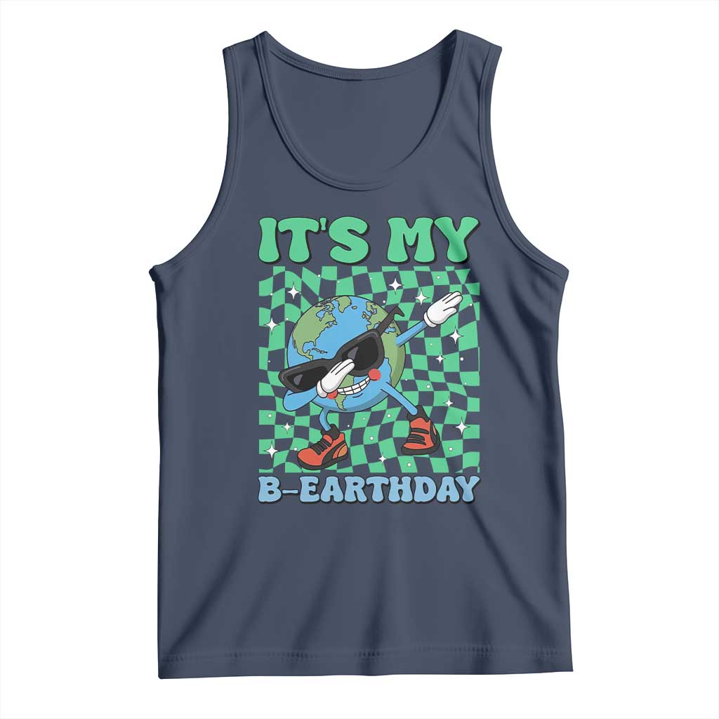 Funny Earth Day Tank Top Its My B-Earthday TS14 Navy Print Your Wear