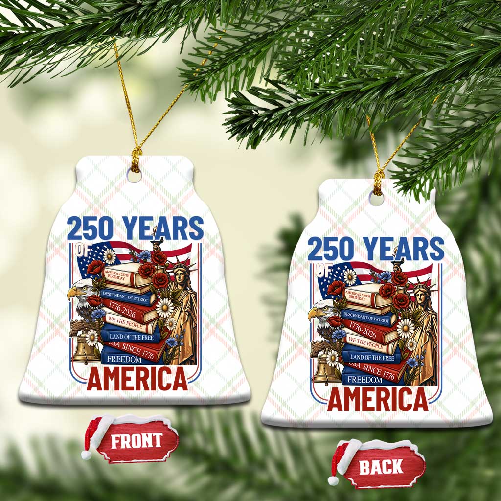 250 Years American Anniversary Ceramic Ornament Patriotic Book Reader 4th of July TS14 Print Your Wear