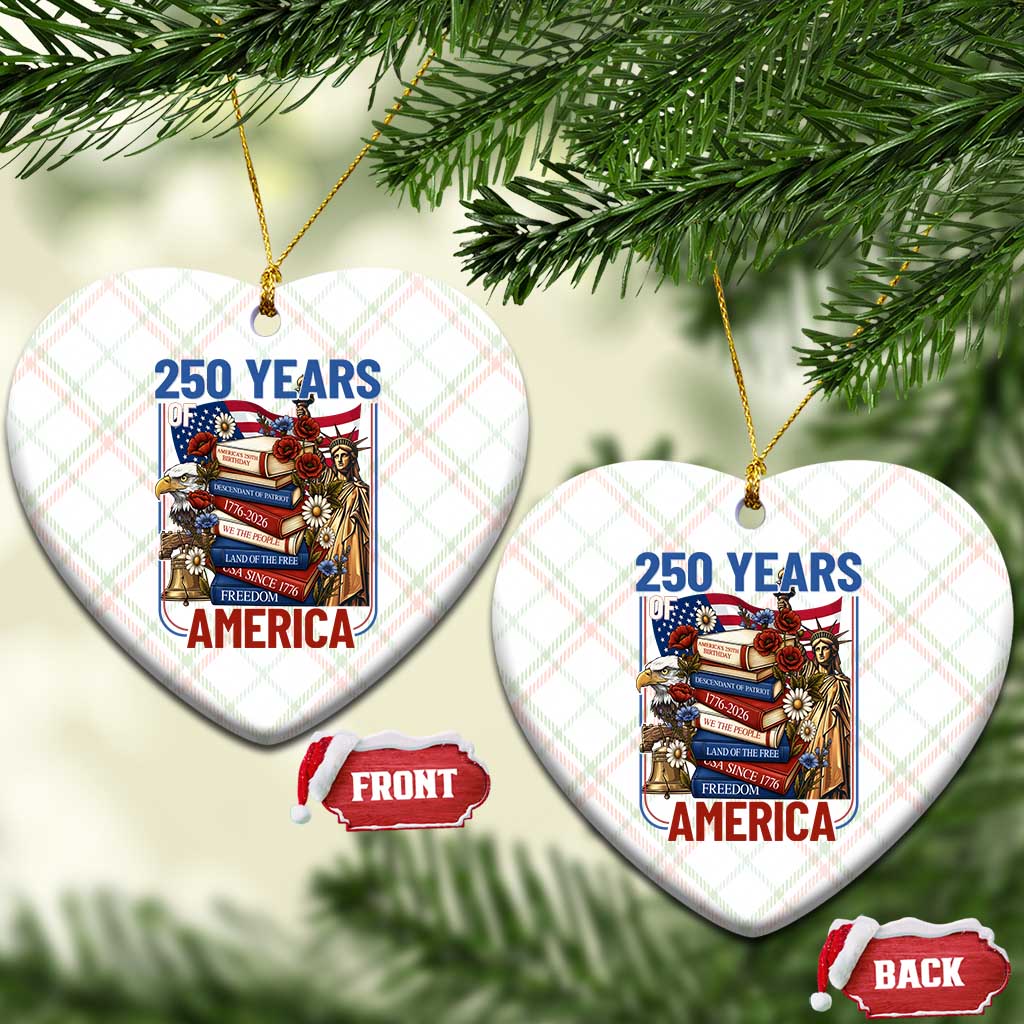 250 Years American Anniversary Ceramic Ornament Patriotic Book Reader 4th of July TS14 Print Your Wear
