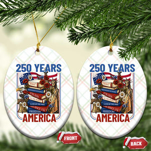 250 Years American Anniversary Ceramic Ornament Patriotic Book Reader 4th of July TS14 Print Your Wear