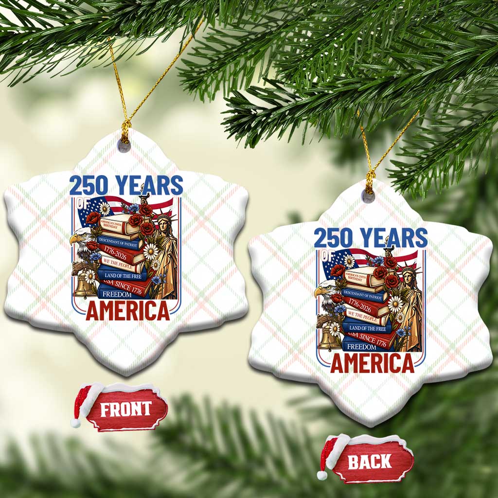 250 Years American Anniversary Ceramic Ornament Patriotic Book Reader 4th of July TS14 Print Your Wear