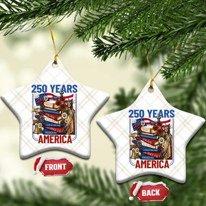 250 Years American Anniversary Ceramic Ornament Patriotic Book Reader 4th of July TS14 Print Your Wear