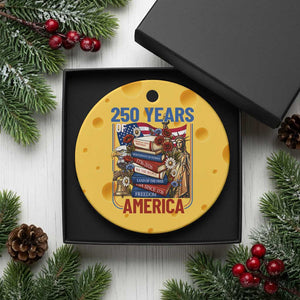 250 Years American Anniversary Ceramic Ornament Patriotic Book Reader 4th of July TS14 1pc Yellow Cheese Print Your Wear