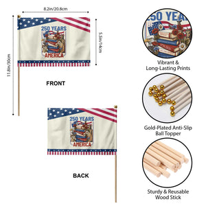 250 Years American Anniversary Patriotic Handheld Flag Book Reader 4th of July TS14 Print Your Wear