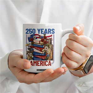 250 Years American Anniversary Coffee Mug Patriotic Book Reader 4th of July TS14 Print Your Wear