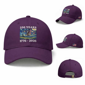 250th America Anniversary Baseball Cap Starry Night Patriotic Eagle Liberty Bell American Flag TS14 Baseball Cap Universal Fit Purple Print Your Wear