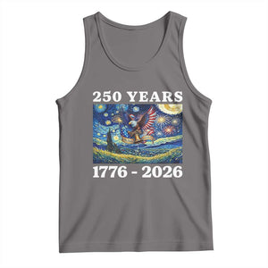 250th America Anniversary Tank Top Starry Night Patriotic Eagle Liberty Bell American Flag TS14 Deep Heather Print Your Wear