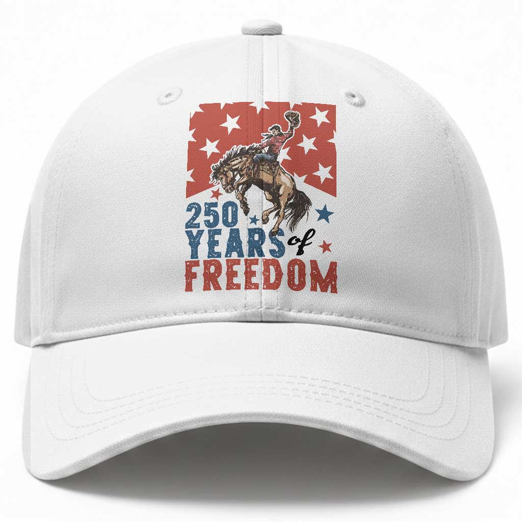 American Rodeo 250th Anniversary Baseball Cap Western Cowboy Patriotic Fourth of July TS14 Print Your Wear