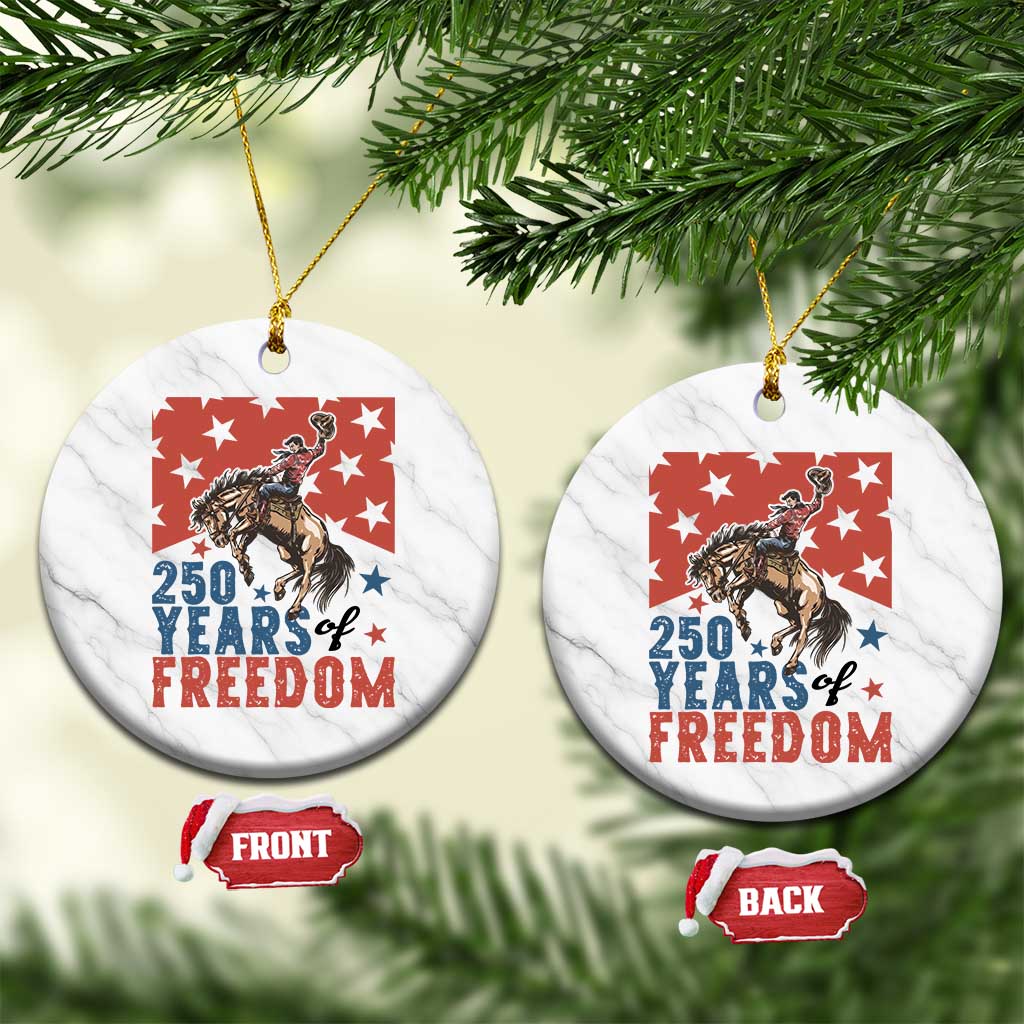 American Rodeo 250th Anniversary Ceramic Ornament Western Cowboy Patriotic Fourth of July TS14 1pc White Marble Print Your Wear