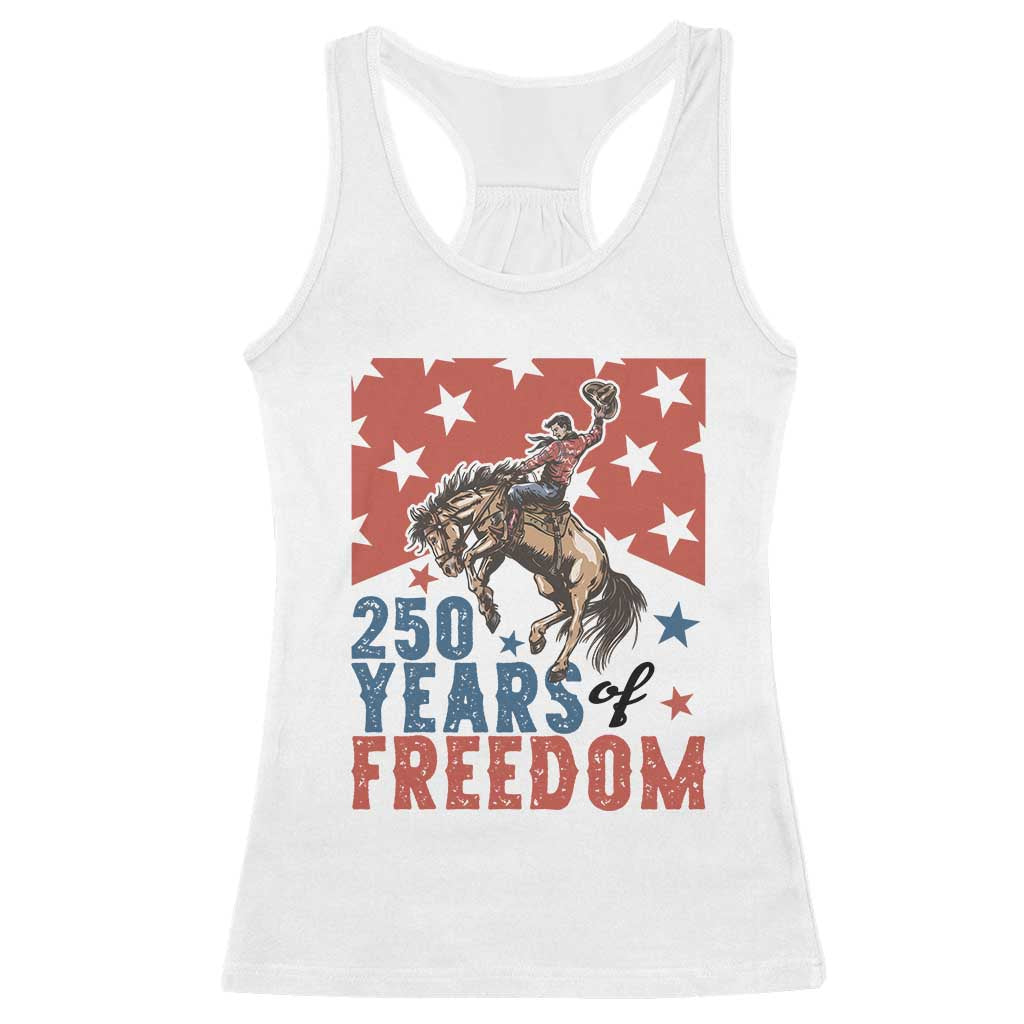 American Rodeo 250th Anniversary Racerback Tank Top Western Cowboy Patriotic Fourth of July TS14 White Print Your Wear