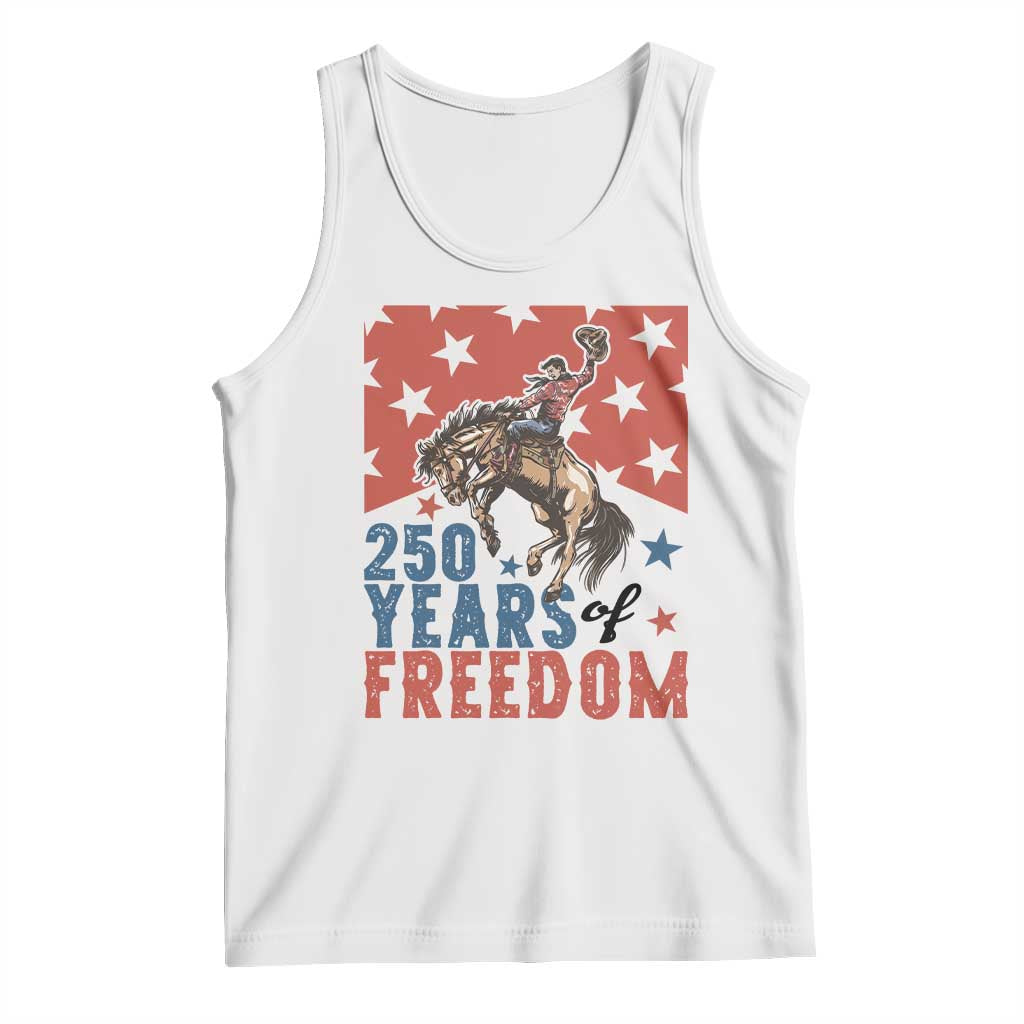 American Rodeo 250th Anniversary Tank Top Western Cowboy Patriotic Fourth of July TS14 White Print Your Wear
