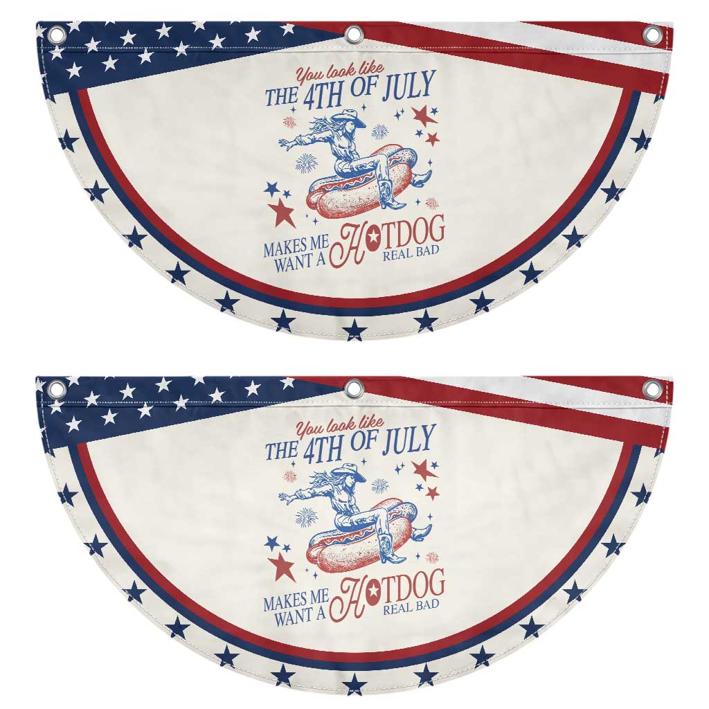 Western Cowgirl You Look Like the 4th of July Patriotic Fan Flag Makes Me Want A Hot Dog Real Bad TS14 2pcs pack Classic Beige Print Your Wear