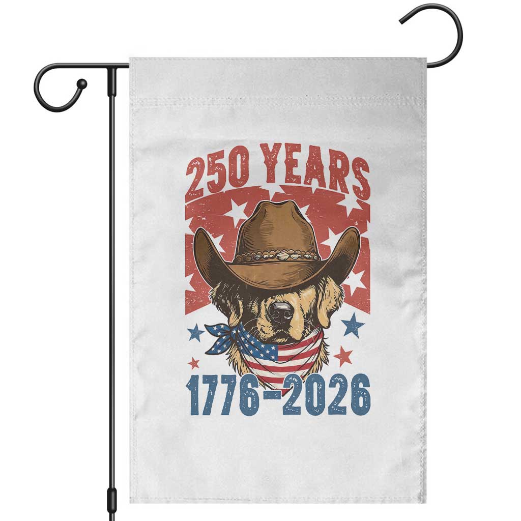 250th Anniversary USA Garden Flag Western Golden Retriever 4th of July TS14 White Print Your Wear