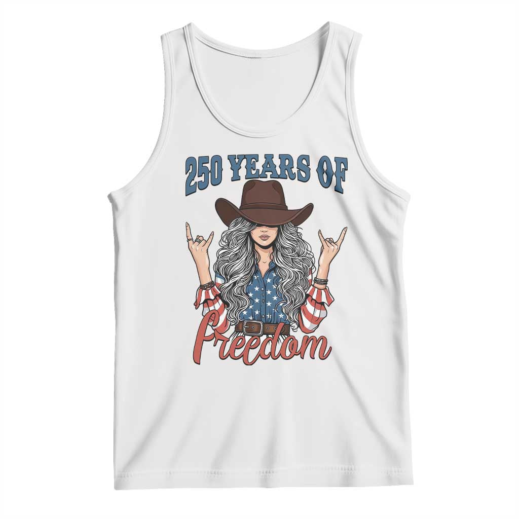 250th Anniversary USA Tank Top Western Cowgirl American Flag 4th of July TS14 White Print Your Wear