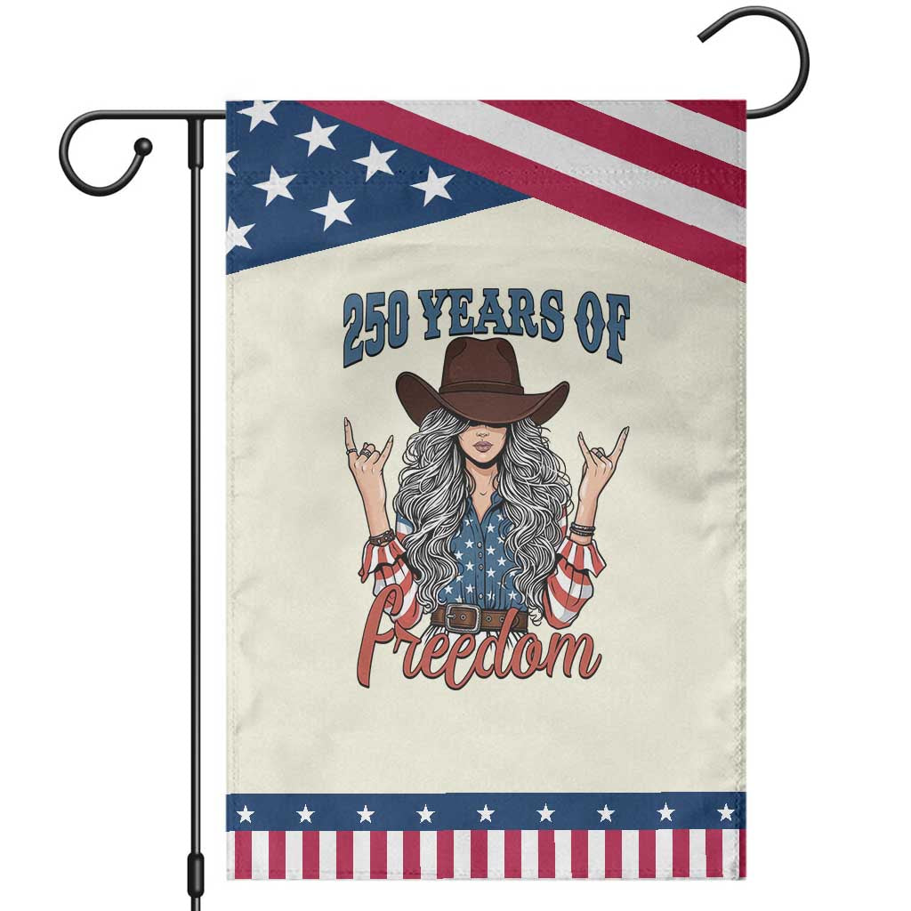 250th Anniversary USA Patriotic Garden Flag Western Cowgirl American Flag 4th of July TS14 Modern Beige Blue Print Your Wear