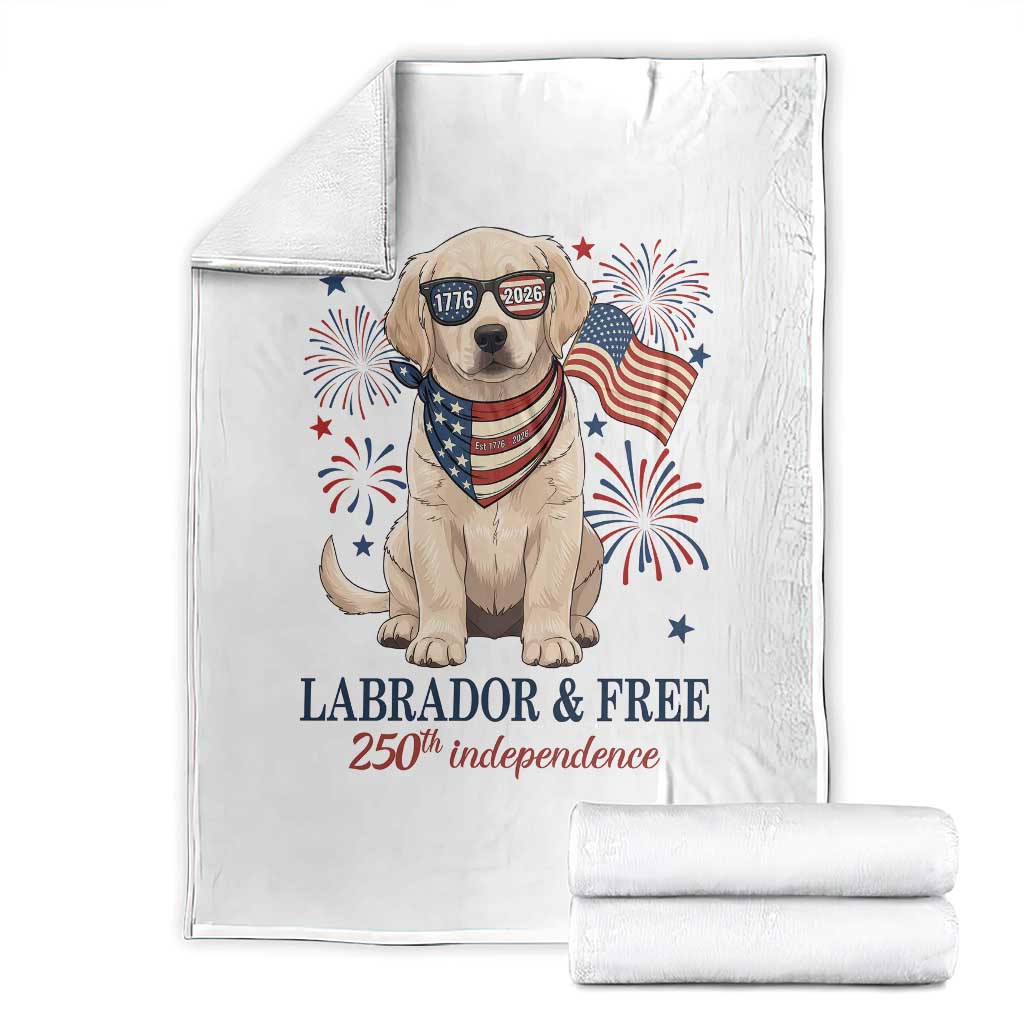 250th Anniversary USA Throw Blanket Labrador Retriever American Flag 4th of July TS14 White Print Your Wear