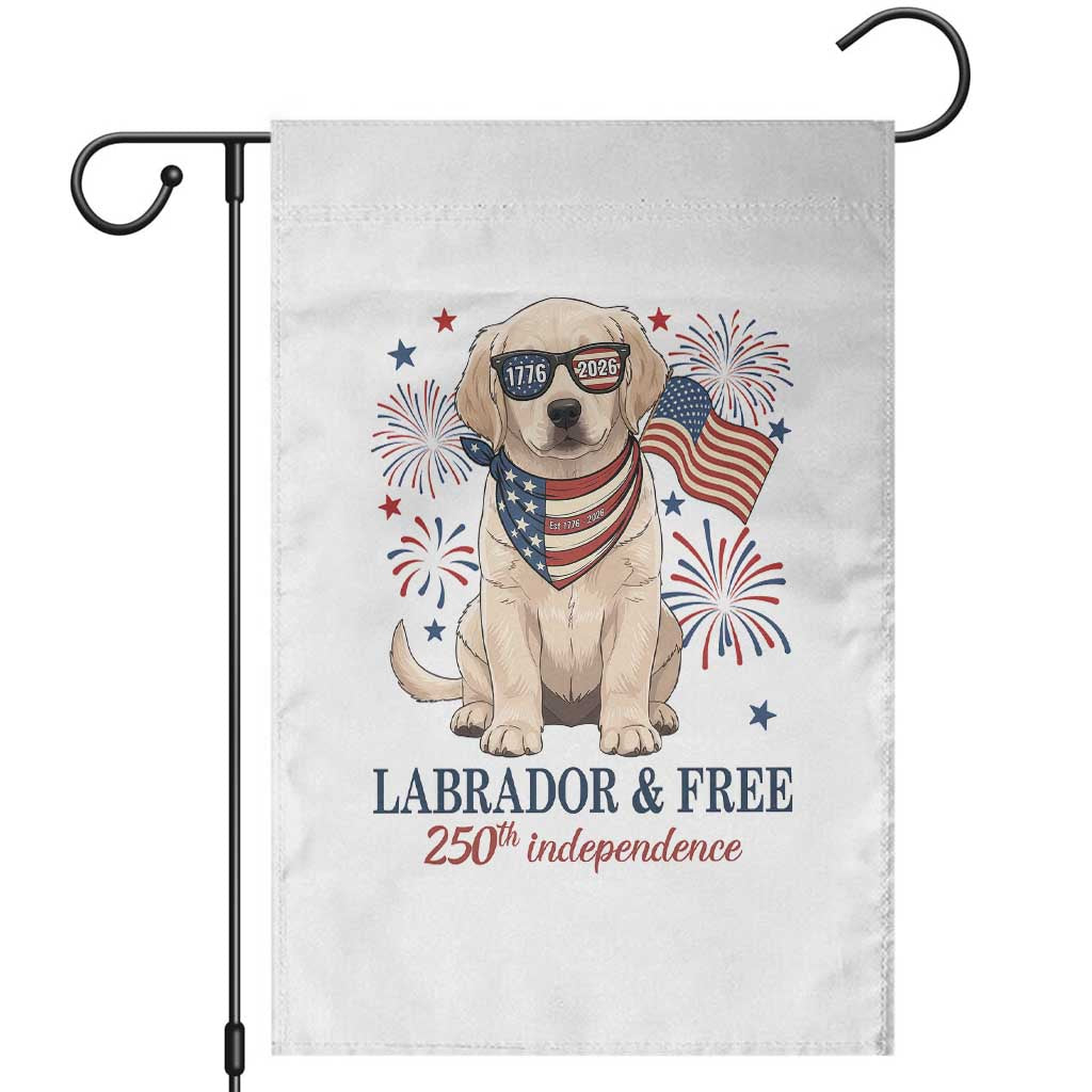 250th Anniversary USA Garden Flag Labrador Retriever American Flag 4th of July TS14 White Print Your Wear