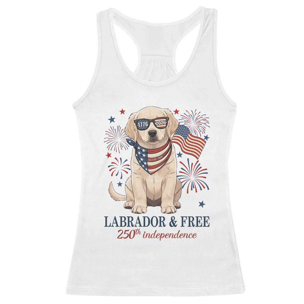 250th Anniversary USA Racerback Tank Top Labrador Retriever American Flag 4th of July TS14 White Print Your Wear