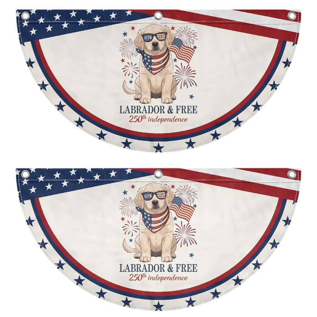 250th Anniversary USA Patriotic Fan Flag Labrador Retriever American Flag 4th of July TS14 2pcs pack Classic Beige Print Your Wear