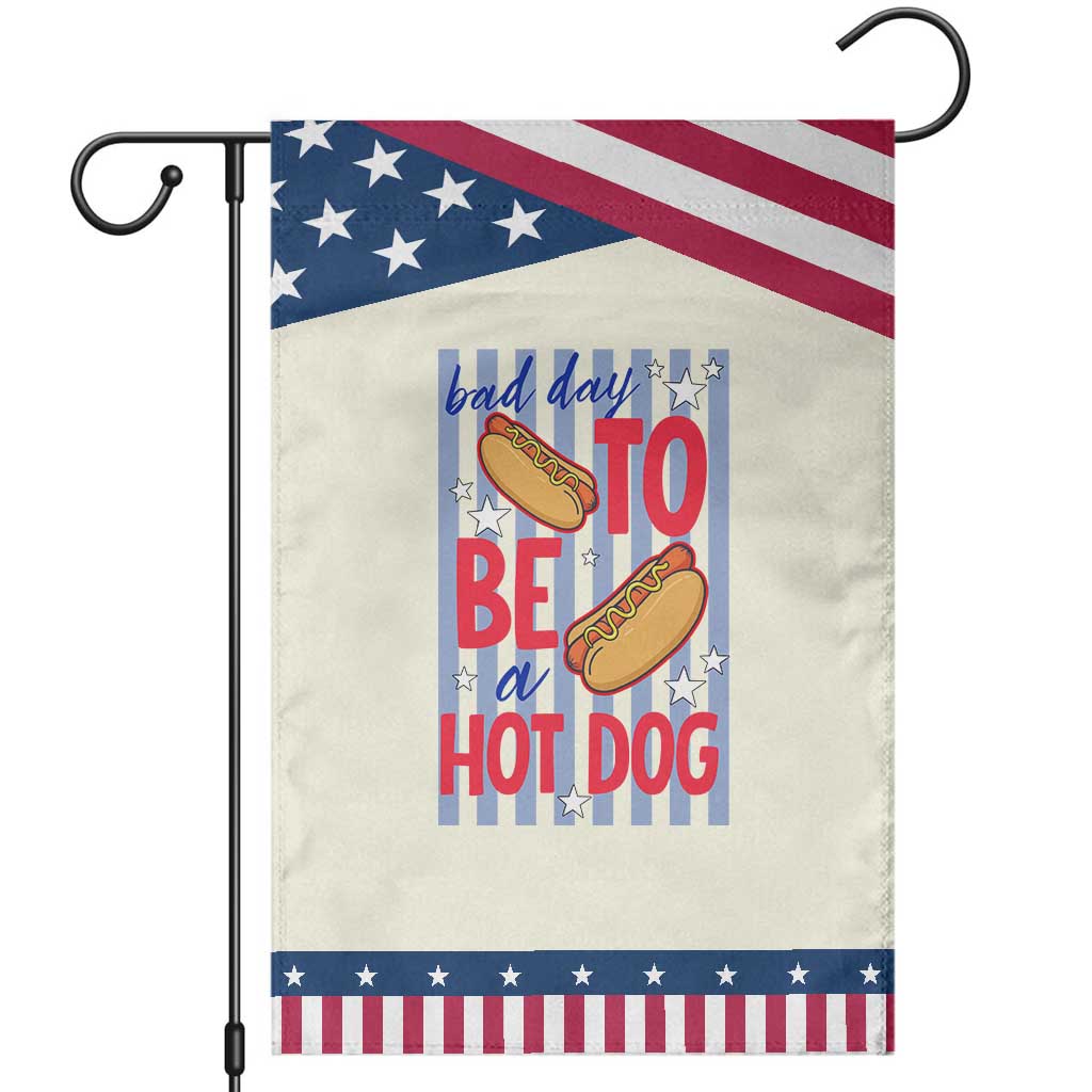 Bad Day To Be A Hot Dog Patriotic Garden Flag 4th of July Summer Beach TS14 Modern Beige Blue Print Your Wear