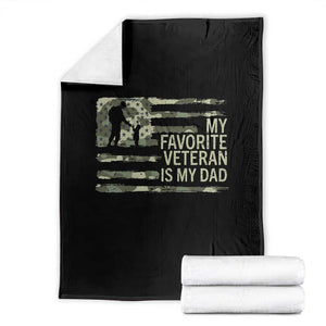 My Favorite Veteran is My Dad Throw Blanket Veteran Dad Camo American Flag TS14 Black Print Your Wear