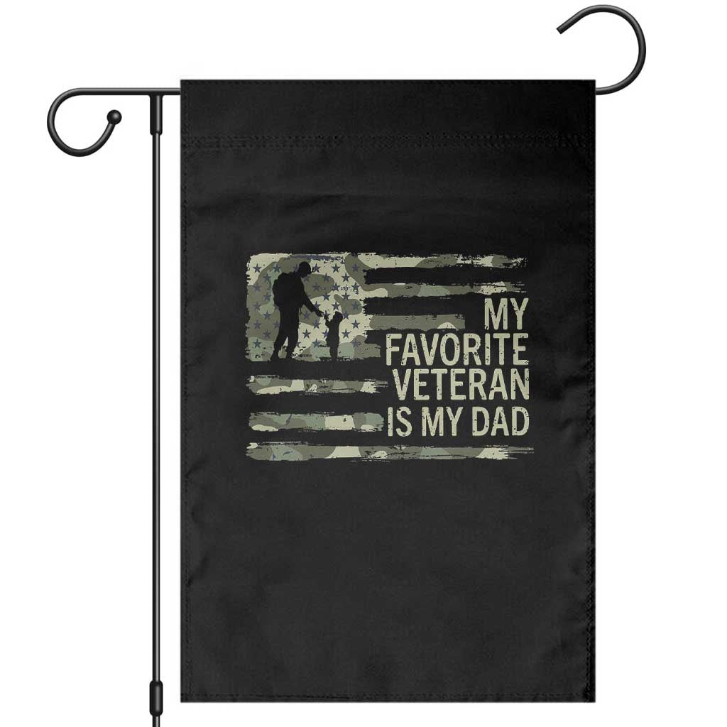 My Favorite Veteran is My Dad Garden Flag Veteran Dad Camo American Flag TS14 Black Print Your Wear