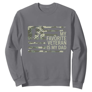 My Favorite Veteran is My Dad Sweatshirt Veteran Dad Camo American Flag TS14 Charcoal Print Your Wear