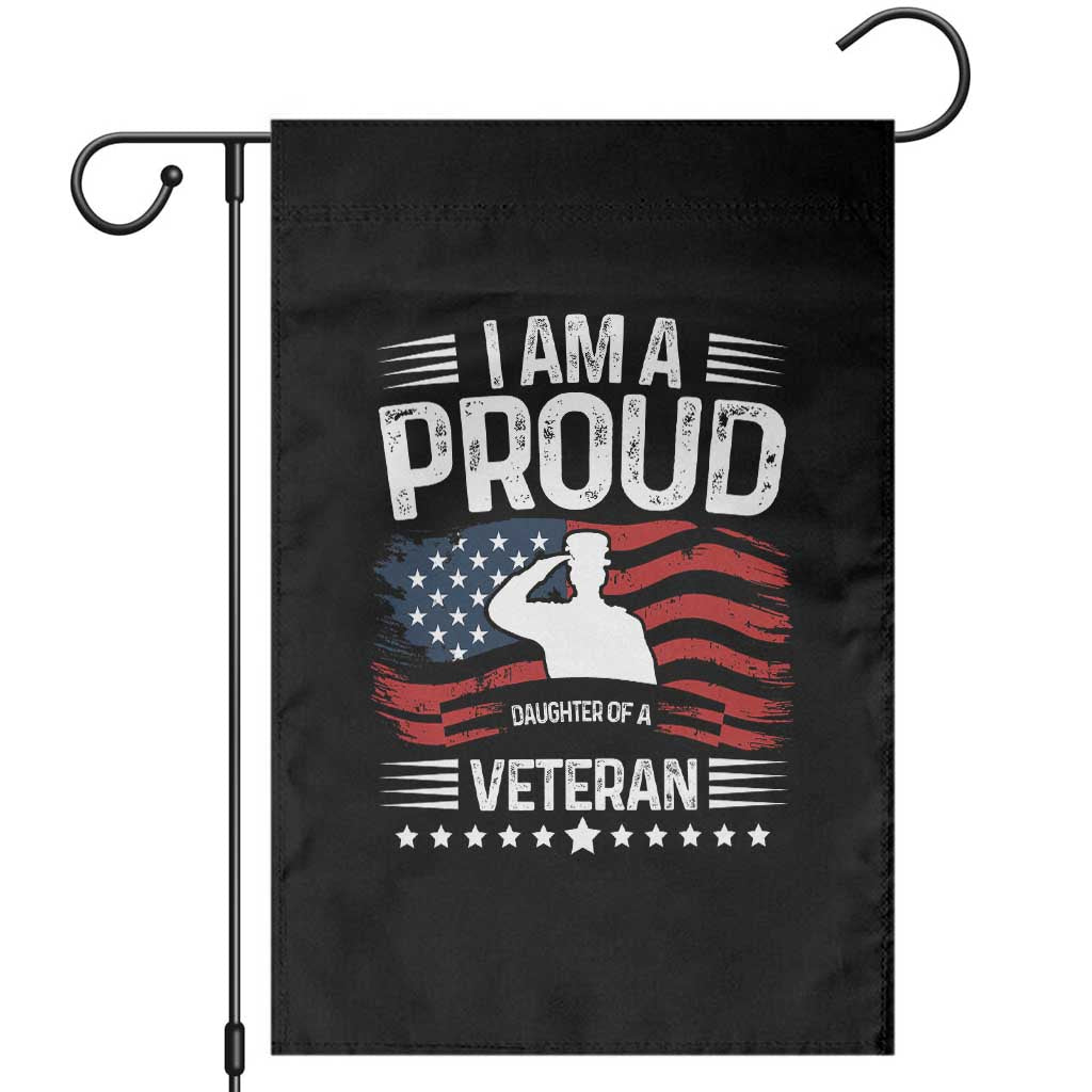Proud Daughter Veteran Nothing Scares Garden Flag Military Family Pride American Flag TS14 Black Print Your Wear