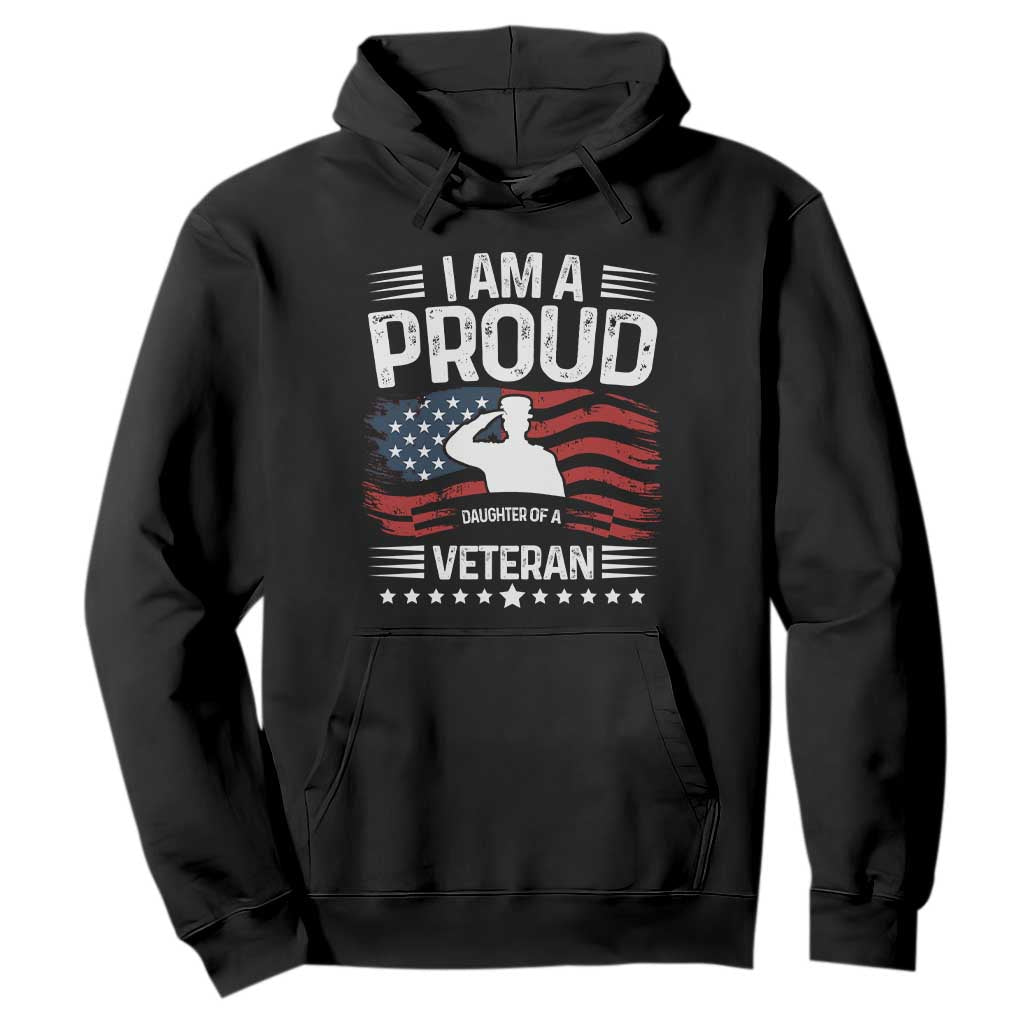 Proud Daughter Veteran Nothing Scares Hoodie Military Family Pride American Flag TS14 Black Print Your Wear