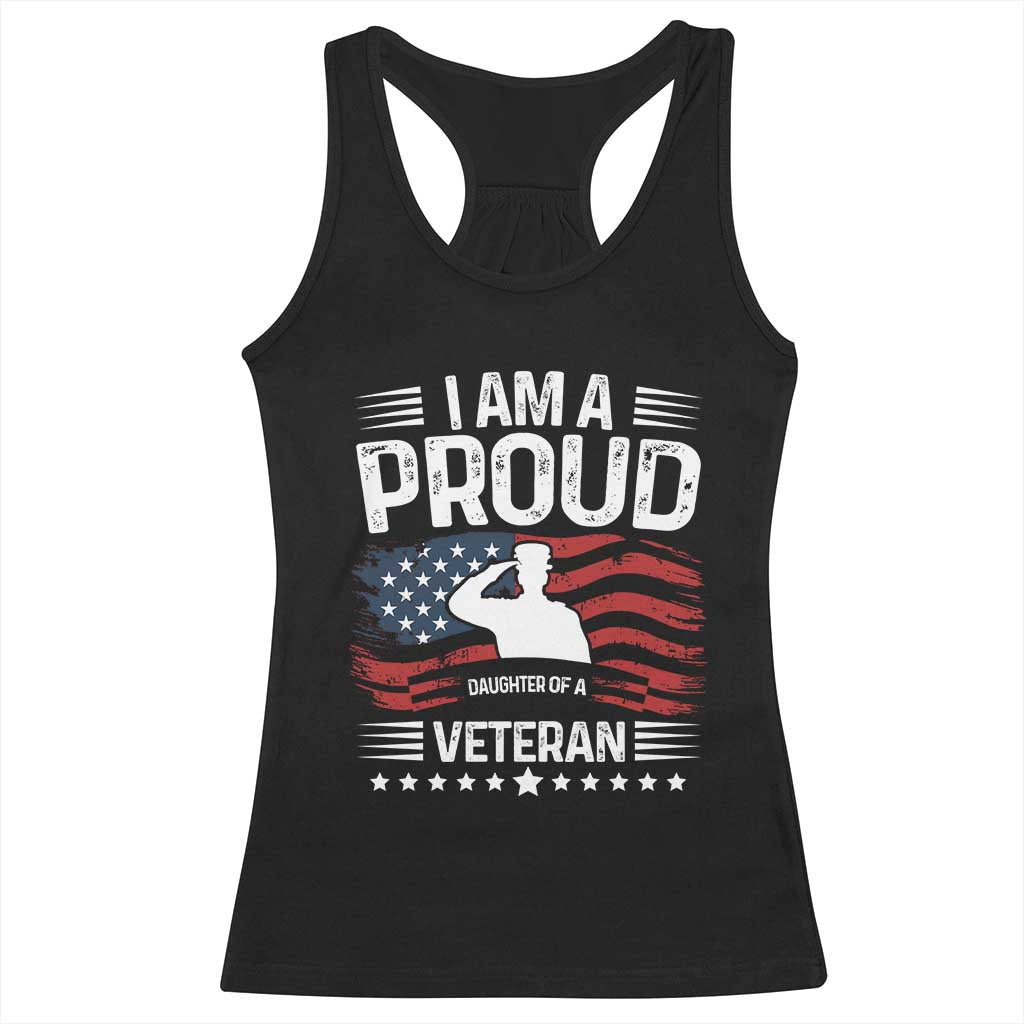 Proud Daughter Veteran Nothing Scares Racerback Tank Top Military Family Pride American Flag TS14 Black Print Your Wear