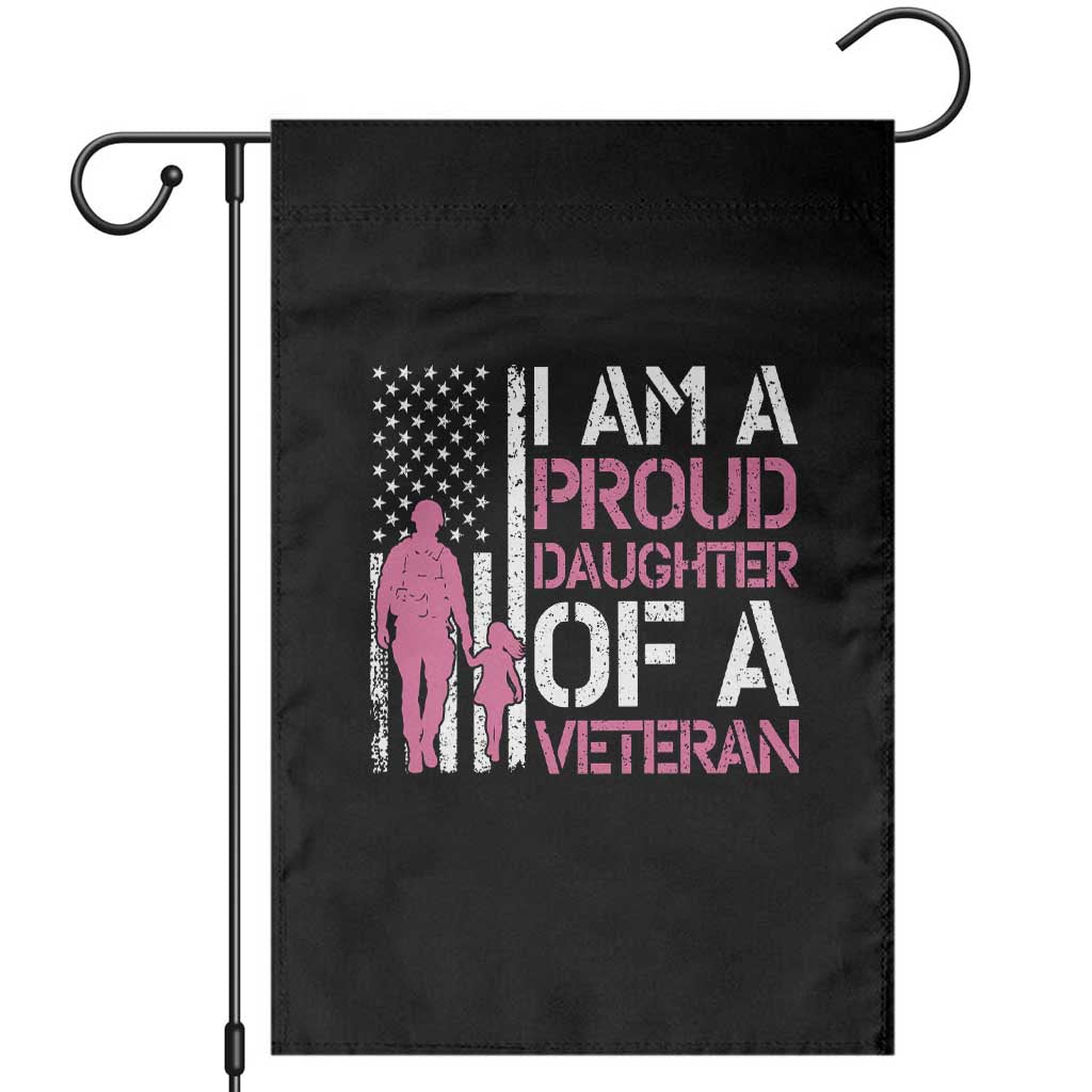 Proud Daughter Veteran Nothing Scares Garden Flag Patriotic Military Family Support TS14 Black Print Your Wear