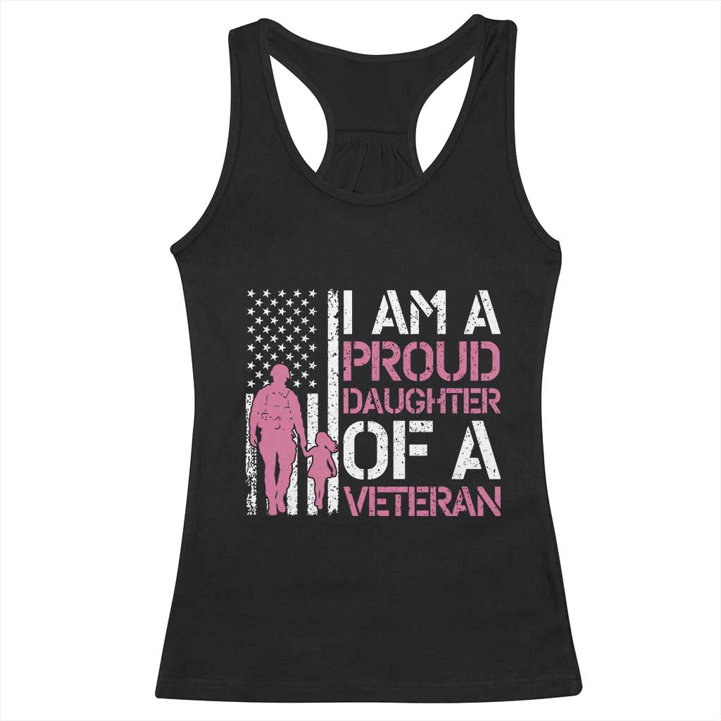 Proud Daughter Veteran Nothing Scares Racerback Tank Top Patriotic Military Family Support TS14 Black Print Your Wear