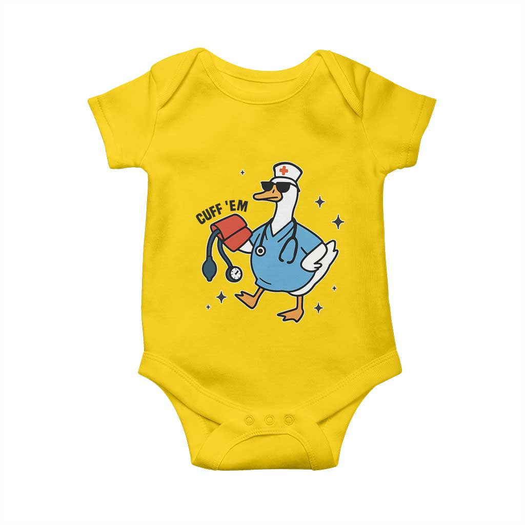 Funny Silly Goose ER Nurse Baby Onesie Cuff 'Em TS14 Daisy Print Your Wear