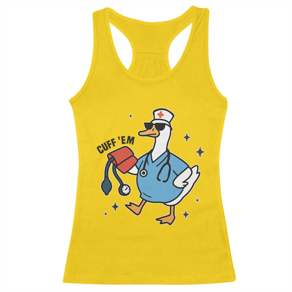 Funny Silly Goose ER Nurse Racerback Tank Top Cuff 'Em TS14 Daisy Print Your Wear