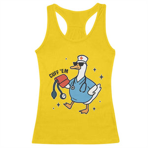 Funny Silly Goose ER Nurse Racerback Tank Top Cuff 'Em TS14 Daisy Print Your Wear