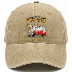 Registered Goose Nurse Washed Cotton Baseball Cap Honk If It Is An Emergency TS14 Washed Cap Universal Fit Khaki Print Your Wear