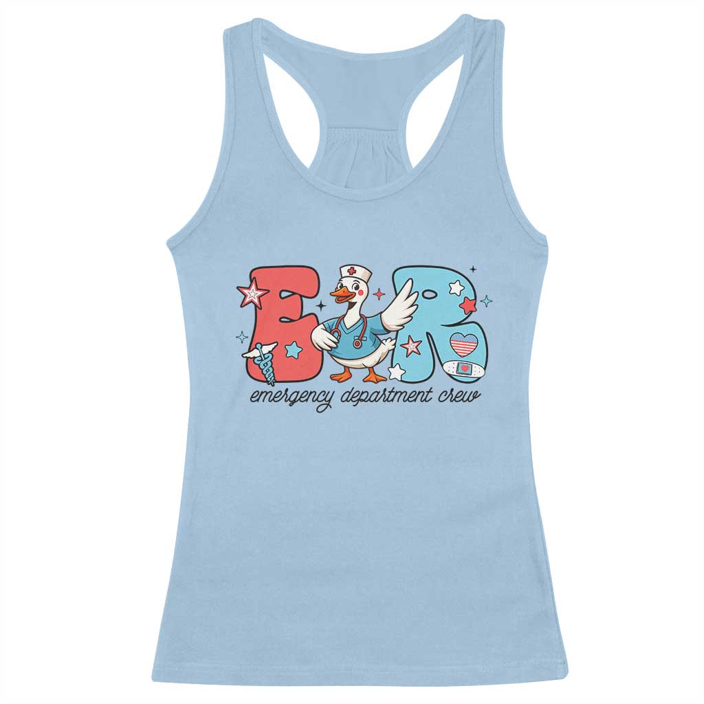 ER Nurse Silly Goose Racerback Tank Top Funny Emergency Department TS14 Light Blue Print Your Wear