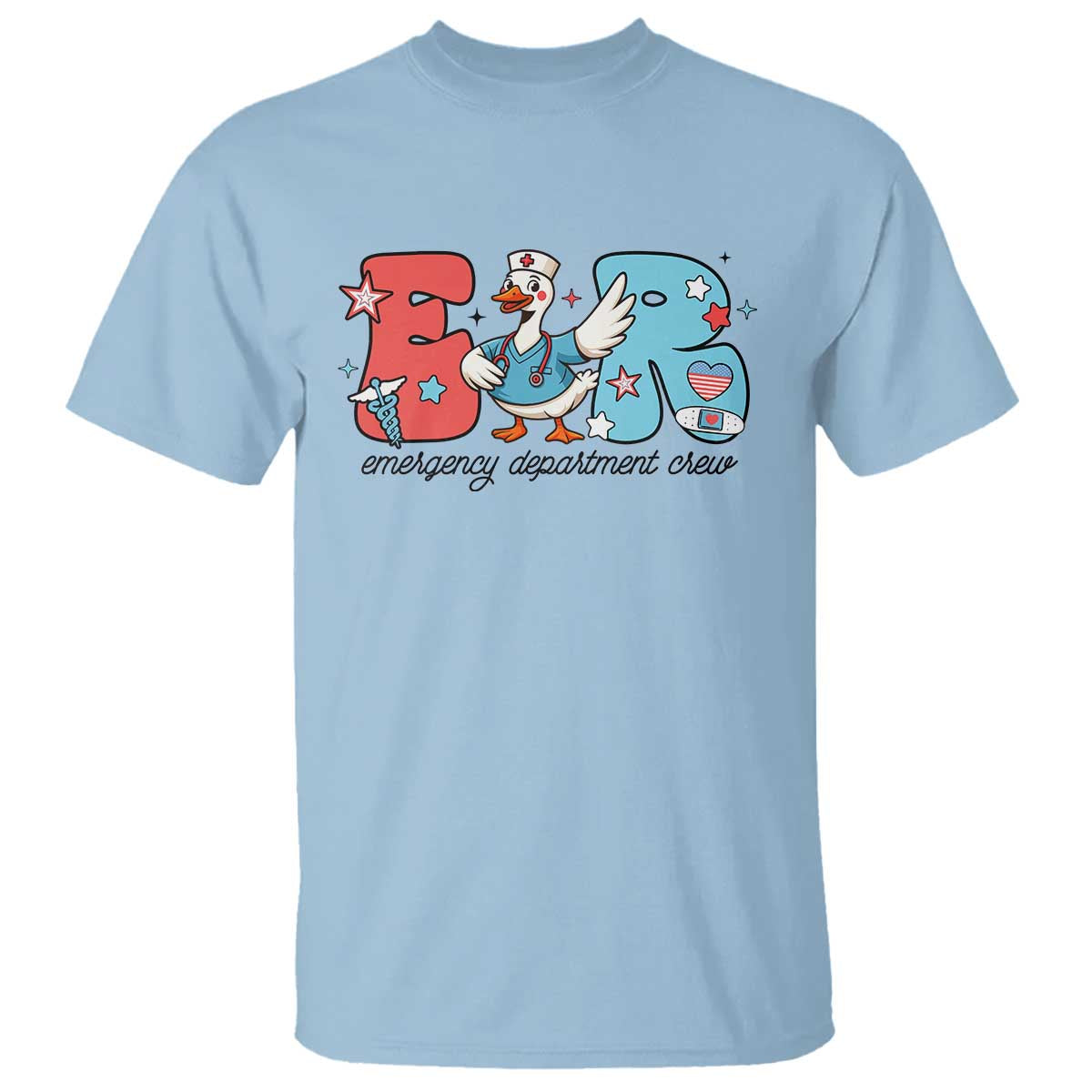 ER Nurse Silly Goose T Shirt Funny Emergency Department TS14 Light Blue Print Your Wear