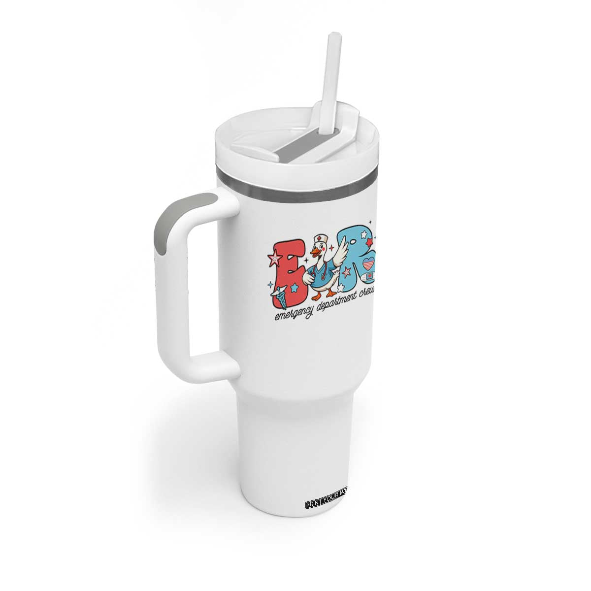 ER Nurse Silly Goose Tumbler With Handle Funny Emergency Department TS14 Print Your Wear
