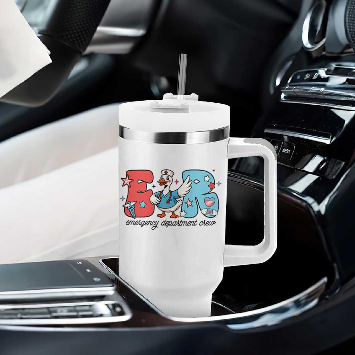 ER Nurse Silly Goose Tumbler With Handle Funny Emergency Department TS14 Print Your Wear