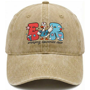 ER Nurse Silly Goose Washed Cotton Baseball Cap Funny Emergency Department TS14 Washed Cap Universal Fit Khaki Print Your Wear