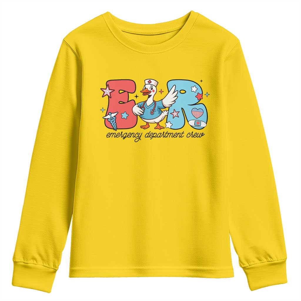 ER Nurse Silly Goose Youth Sweatshirt Funny Emergency Department TS14 Daisy Print Your Wear